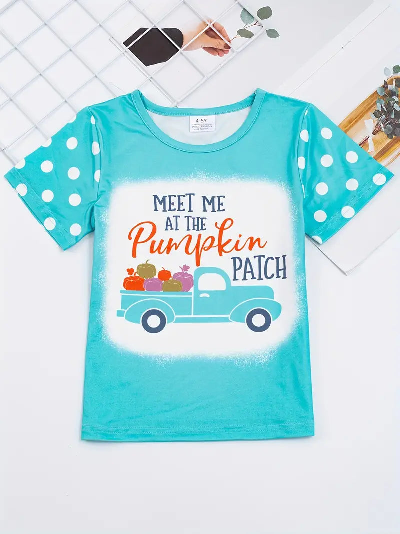 Short Sleeve Autumn T-Shirt - Meet Me At The Pumpkin Patch