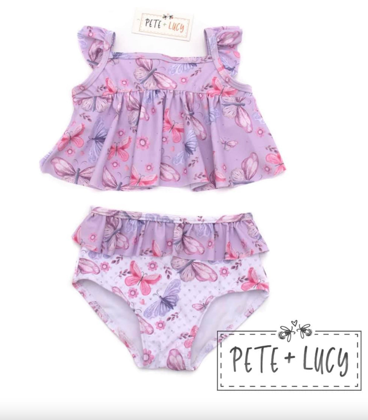 Lilac Butterflies Swimsuit Pete & Lucy
