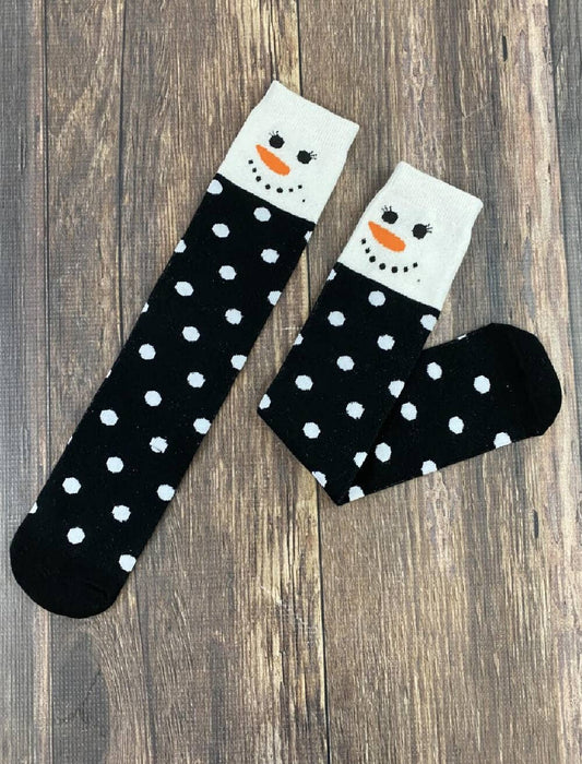 Snowman Polka Dot Tube Socks